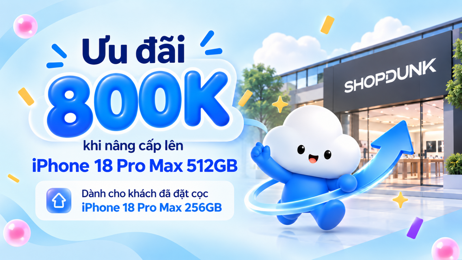 Hình ảnh cho danh mục Ưu đãi 800K khi nâng cấp lên iPhone 18 Pro Max 512GB dành cho khách đã đặt cọc 256GB